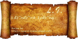 Lénárd Ivána névjegykártya